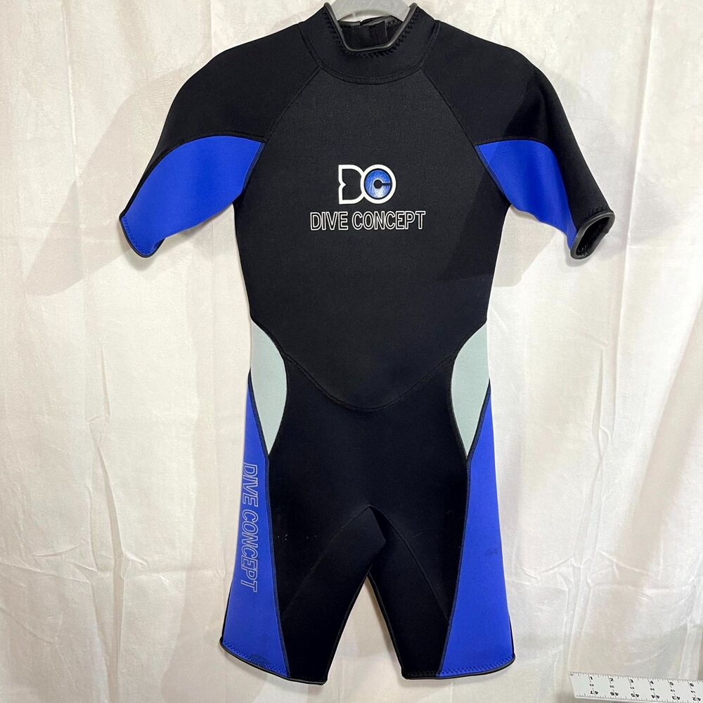 Black and Blue Shorty Wetsuit for Swim